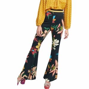 Farm Rio x Anthropologie Floral Calla Flared Pants Womens XS